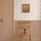 Daffodil and Butterfly Trellis Wallpaper