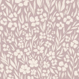 Floral pattern with white flowers and leaves on a pink background
