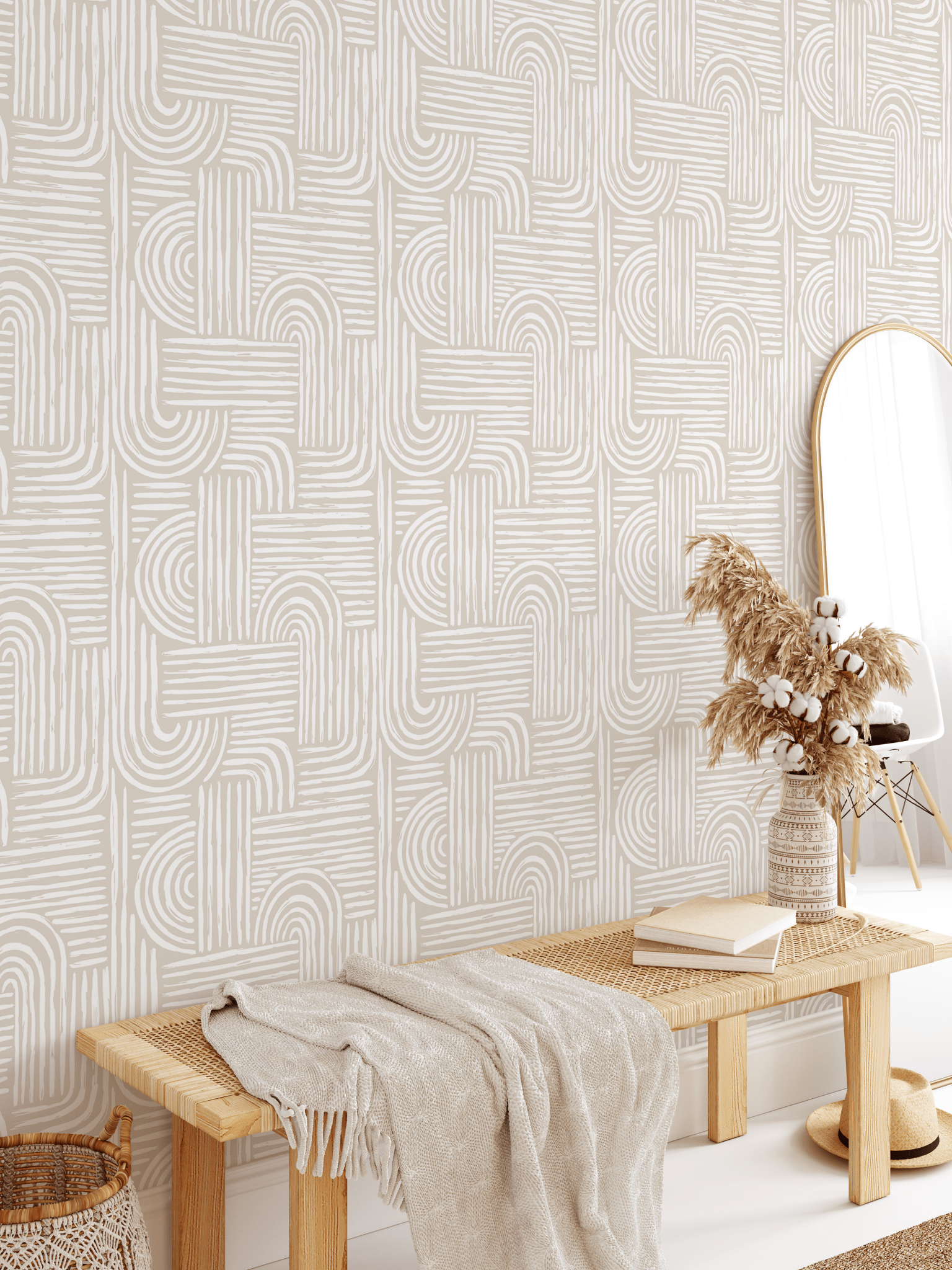 neutral wallpaper for walls, peel and stick geometric wall paper design