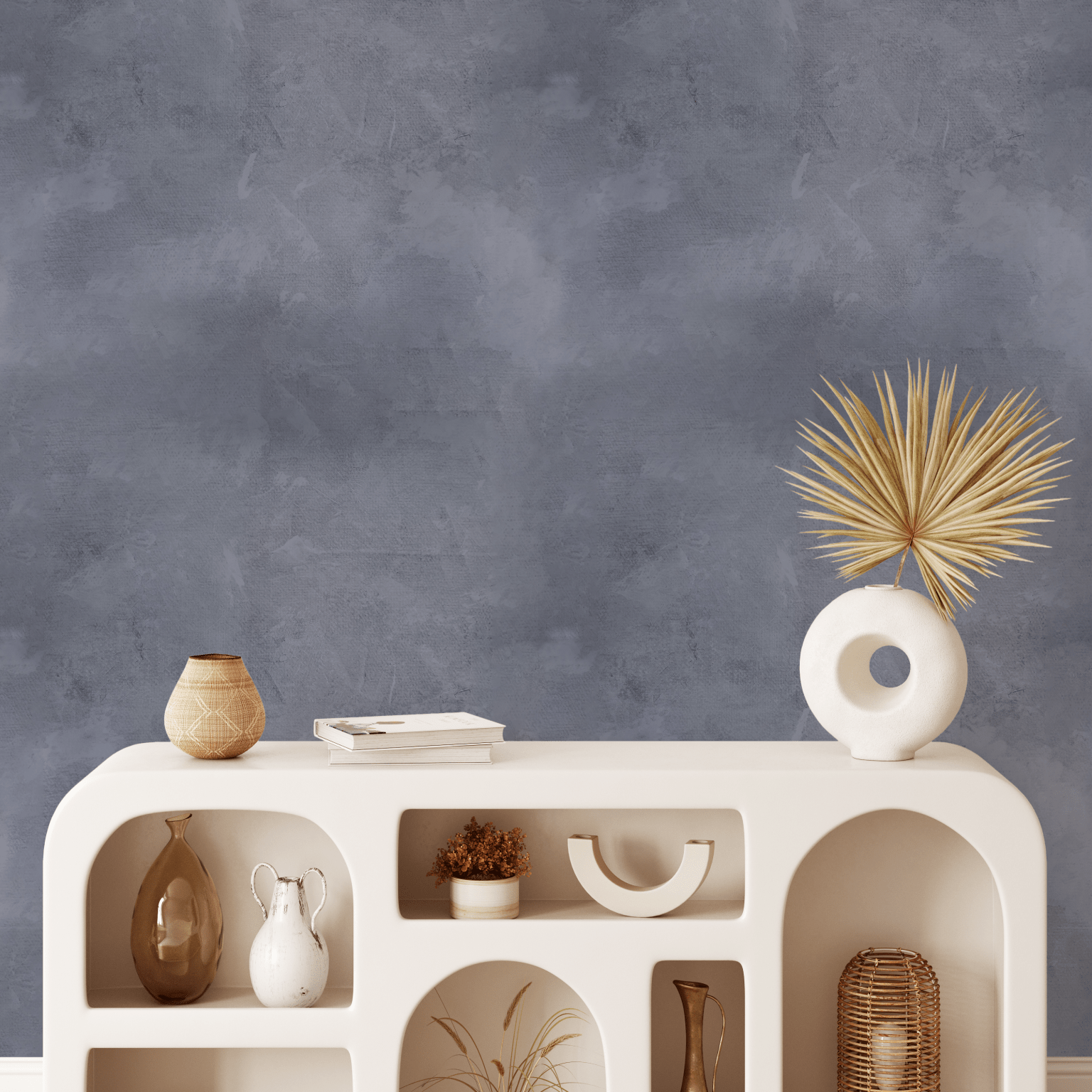 lime wash wallpaper in blue