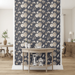 wallpaper with birds, navy blue wallpaper, bird, wallpaper, bird wallpaper, peel and stick, rocky mountain decals