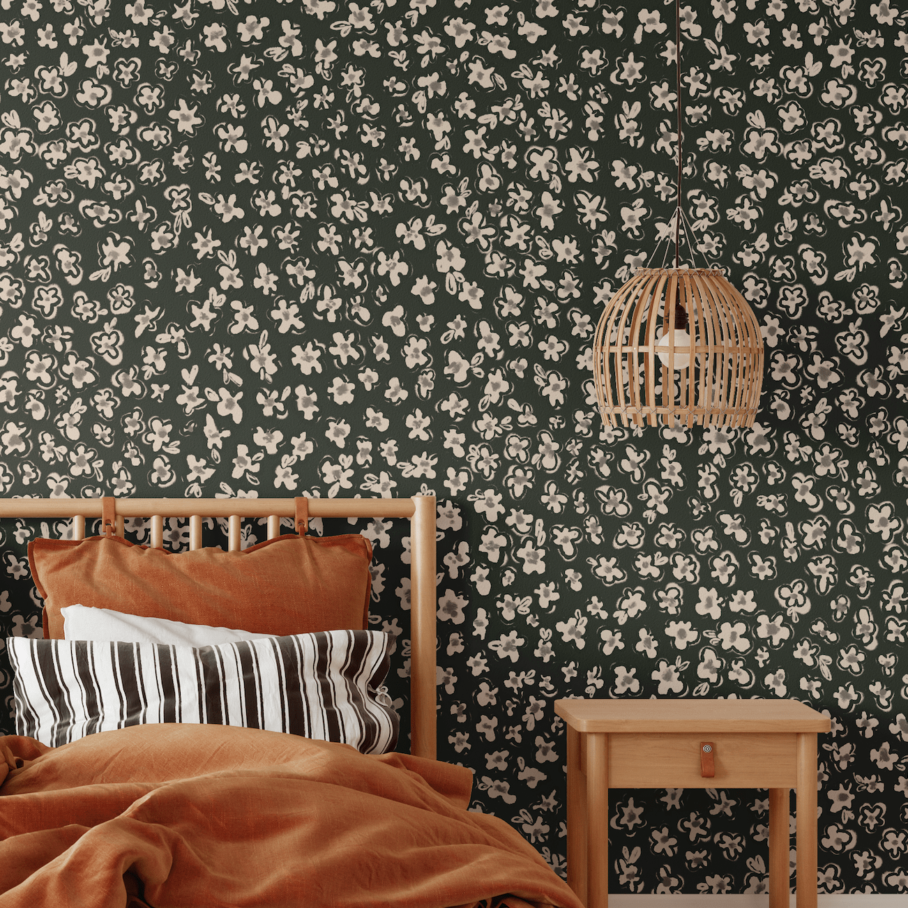black and white wallpaper, bedroom wallpaper