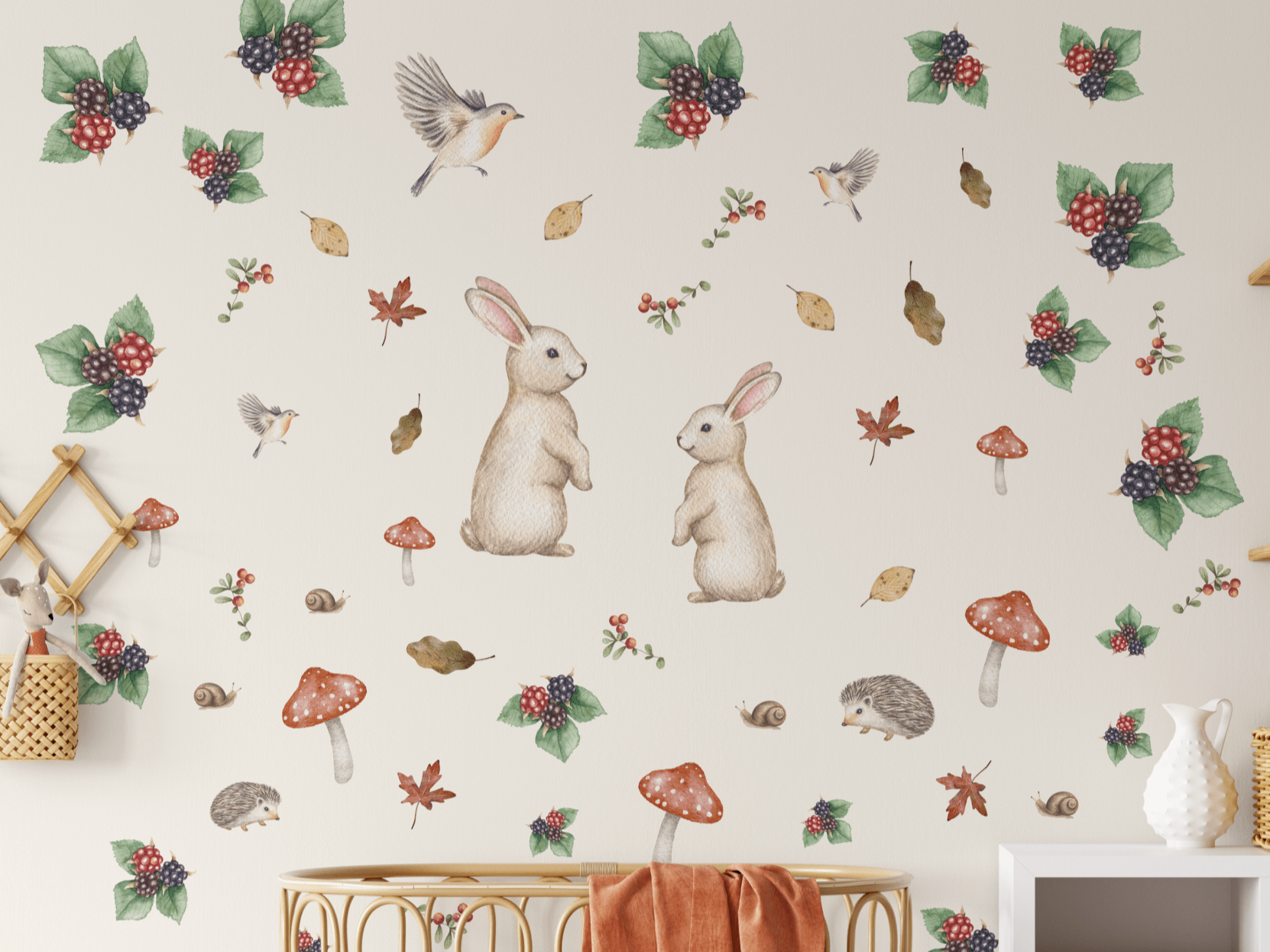 Blackberry Friends Wall Stickers (Peel and Stick Decals)