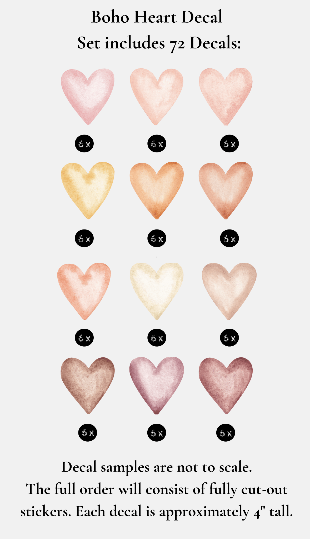 Boho Heart Wall Stickers