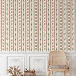 Cactus Trail wallpaper in a room setting with natural light and rustic decor elements