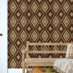 Southwestern Cattleman’s Quilt wallpaper in a warm entry way