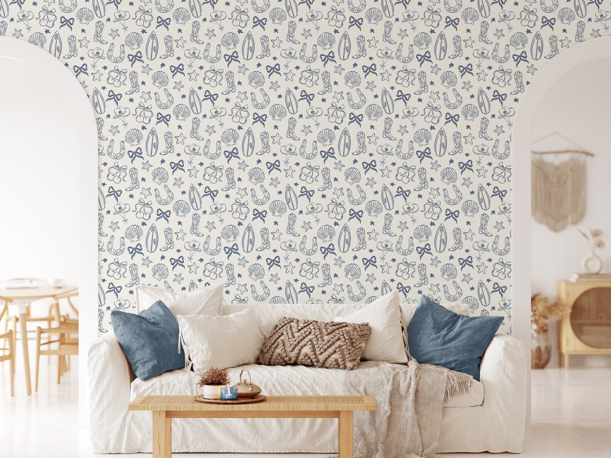 blue coastal cowgirl wallpaper