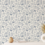 Coastal Cowgirl Peel and Stick Wallpaper (Blue)