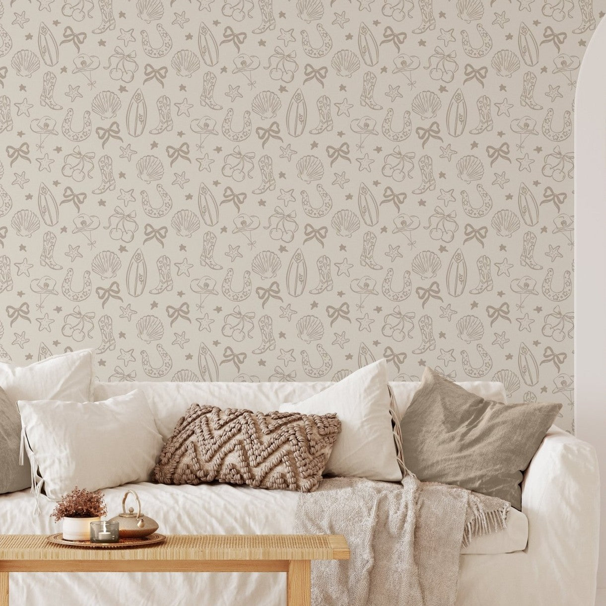 Coastal Cowgirl Peel and Stick Wallpaper (Neutral Brown)