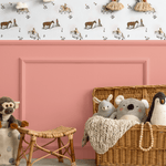 western cow girl wallpaper for wall, pink baby nursery