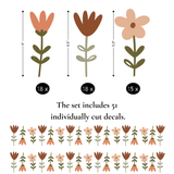 Folk Wildflower Floral Wall Decals