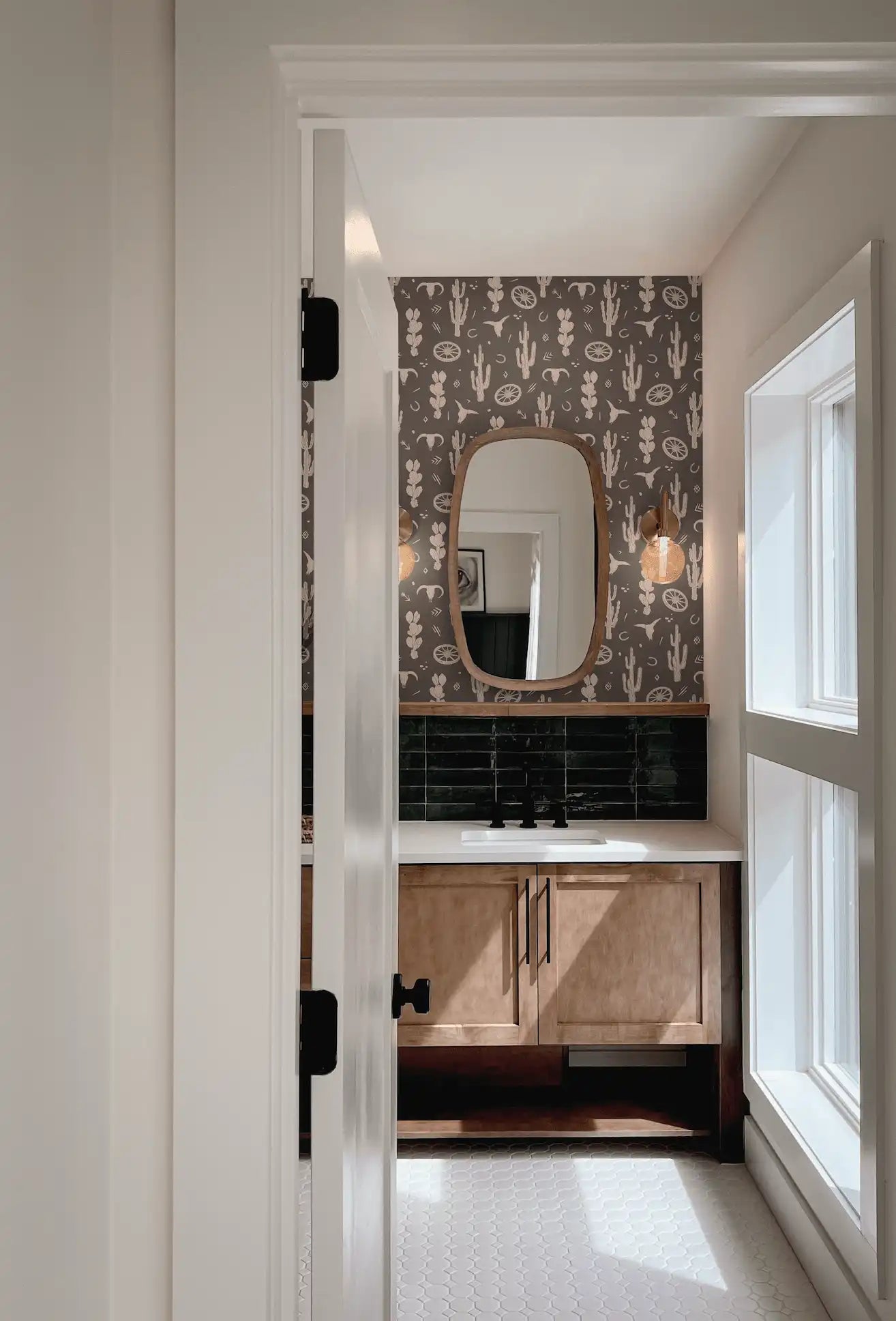 Frontier Wallpaper for Western Style Bathroom