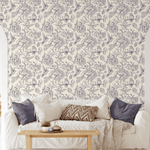 Living Room Wallpaper, Wallpaper with Bird, Removable, Self-Adhesive, Peel and Stick, Birds and Flowers