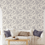 Living Room Wallpaper, Wallpaper with Bird, Removable, Self-Adhesive, Peel and Stick, Birds and Flowers