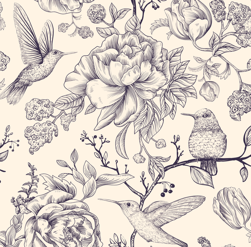 Hummingbird Peel and Stick Wallpaper (Self-Adhesive)