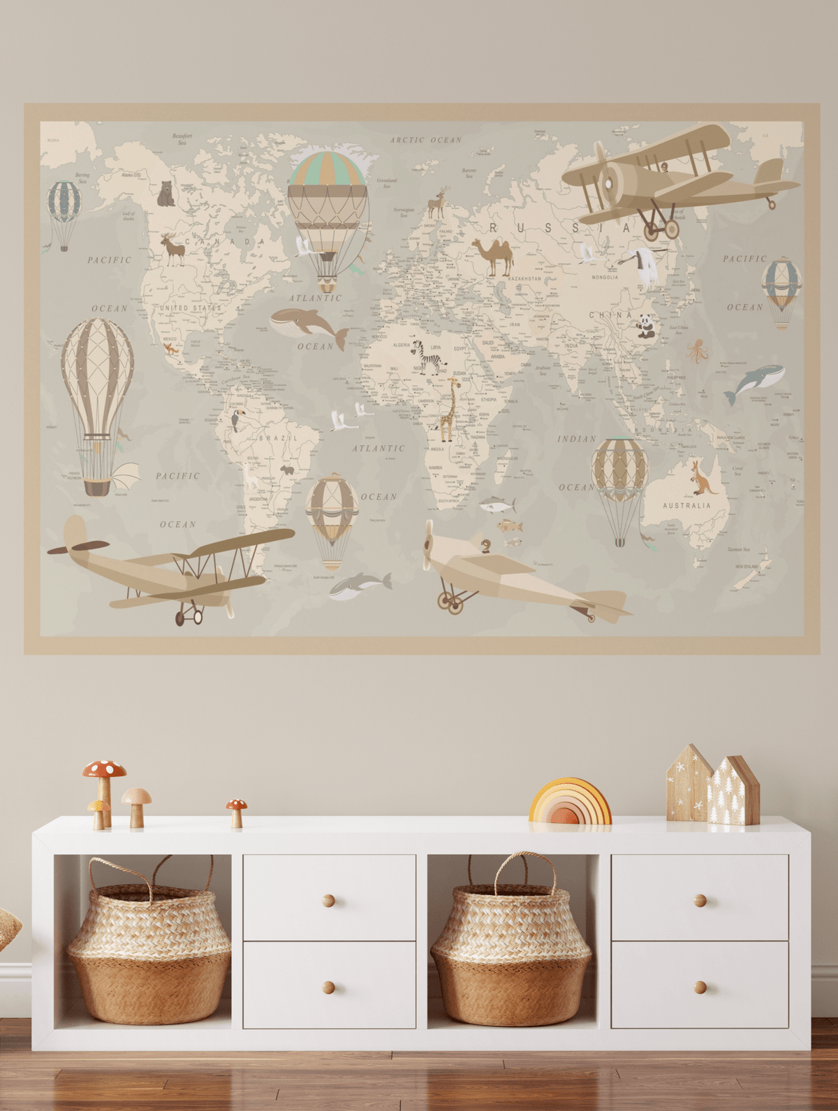 Kids Map of the World Removable Decal