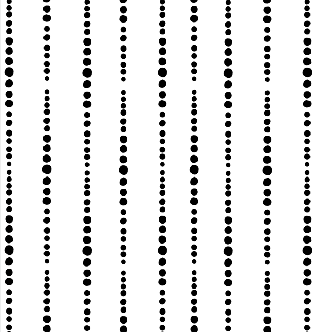 Close-up of geometric dot stripe pattern in black on white wallpaper