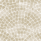 Sample view of Natural Mosaic Tile wallpaper design with detailed beige arches on a white background.