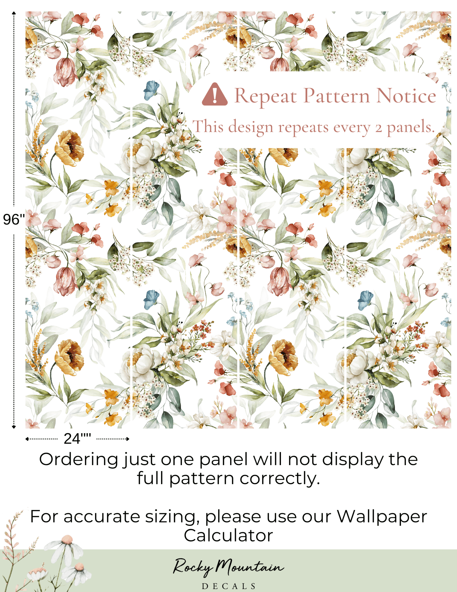 Nature Inspired Removable Wallpaper (Peel and Stick)