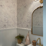 floral removable wallpaper, floral wallpaper, removable wallpaper for bathrooms, wallpaper for renters