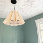 Wallpaper on ceiling with lamp. Removable Wallpaper. Scandinavian Wallpaper. Minimal Modern Wallpaper. Temporary Wallpaper