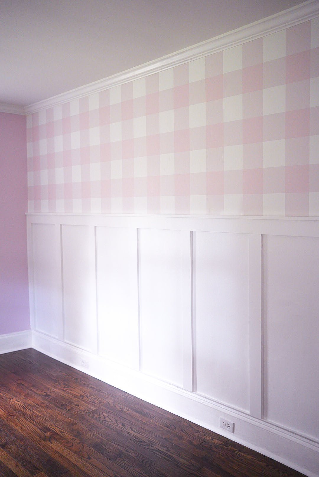 Pink Gingham Peel and Stick Wallpaper