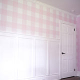 Pink Gingham Peel and Stick Wallpaper