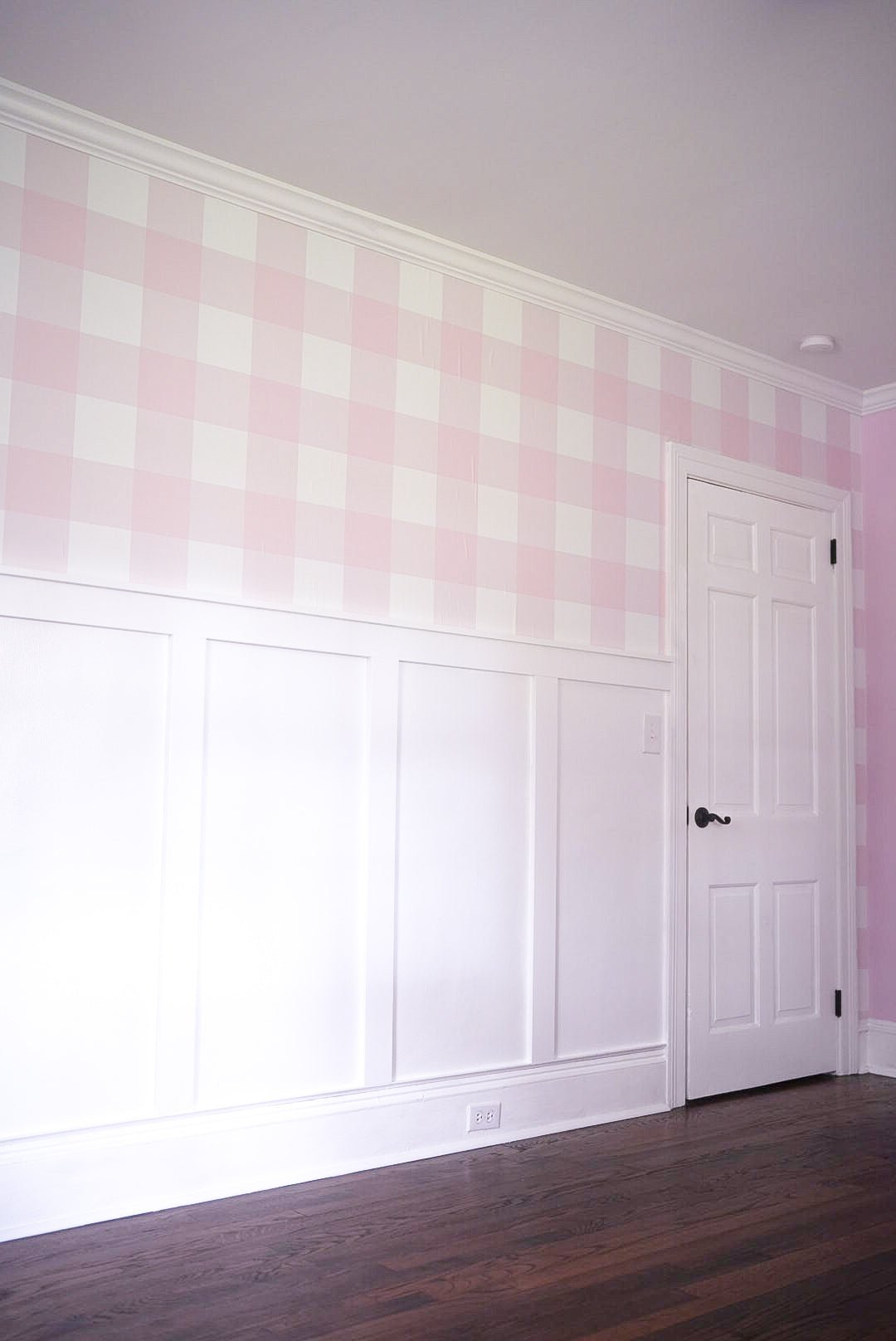 Pink Gingham Peel and Stick Wallpaper
