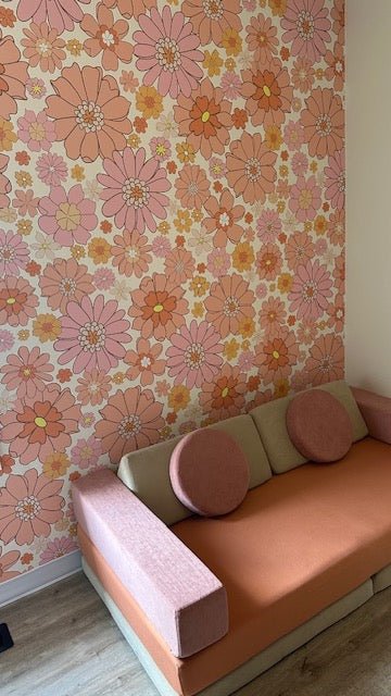 Retro Floral Peel and Stick Wallpaper