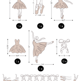 Simple Ballerina Decals (Peel and Stick Decals)