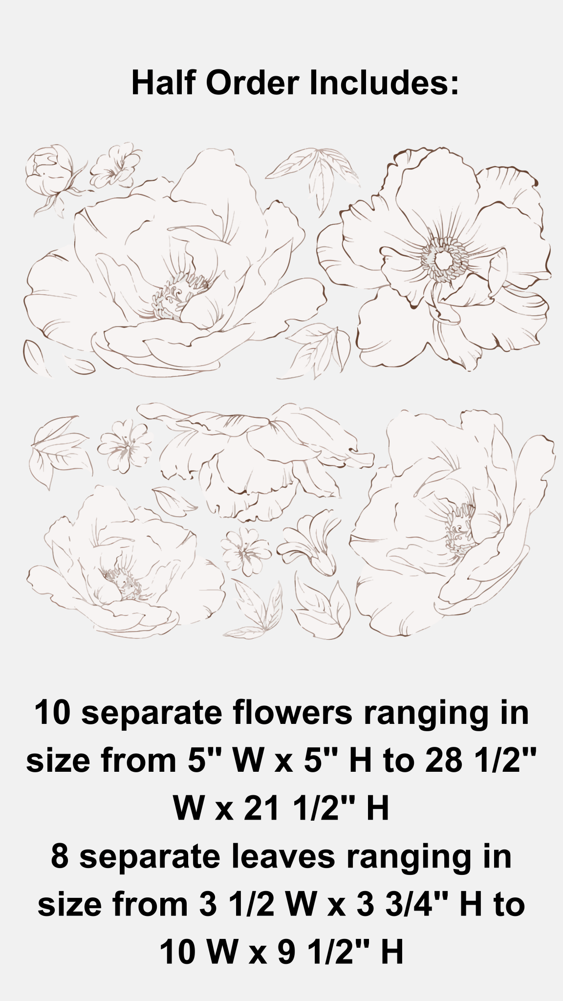 Simple Black and White Flower Decals