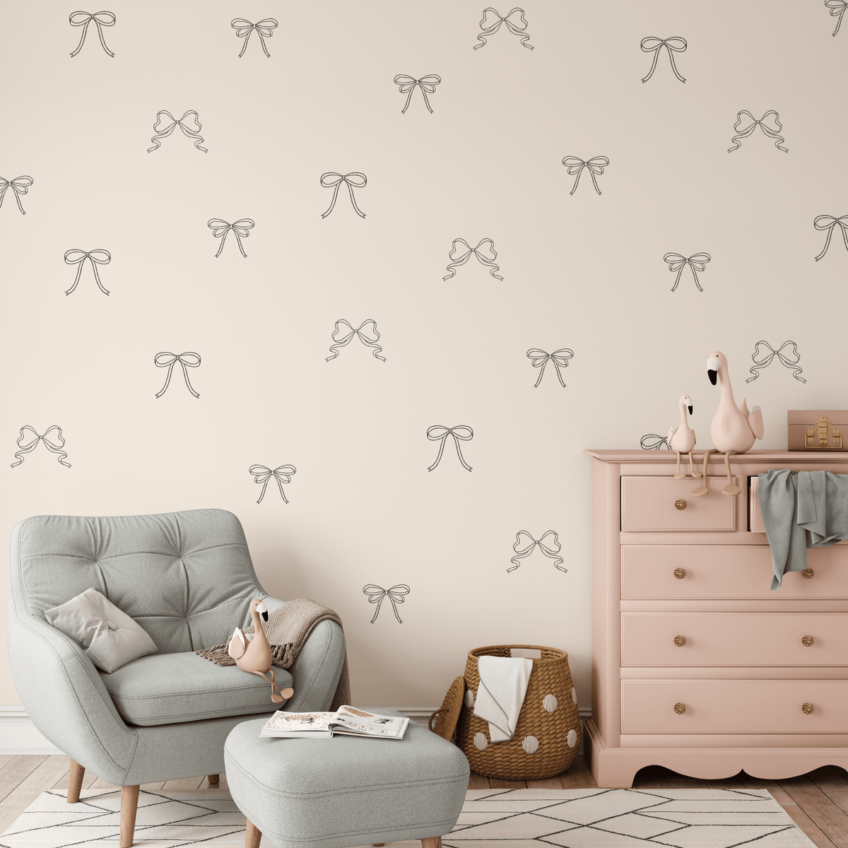 Simple Bow Wall Decals (Peel and Stick Decals)