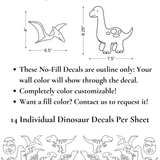 Simple Dinosaur Decals (Peel and Stick Decals)
