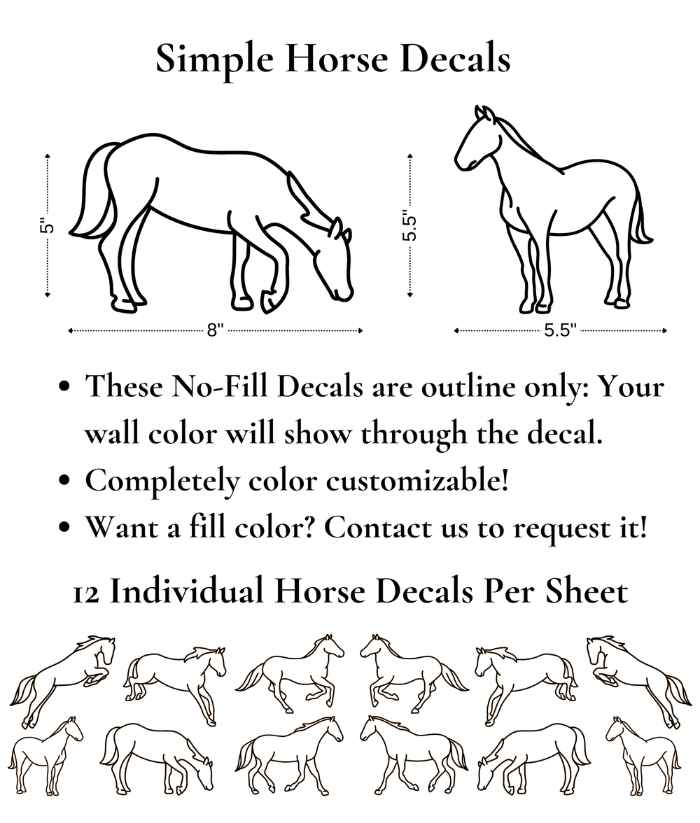 Simple Delcals Simple Horse Decals (Peel and Stick Decals)