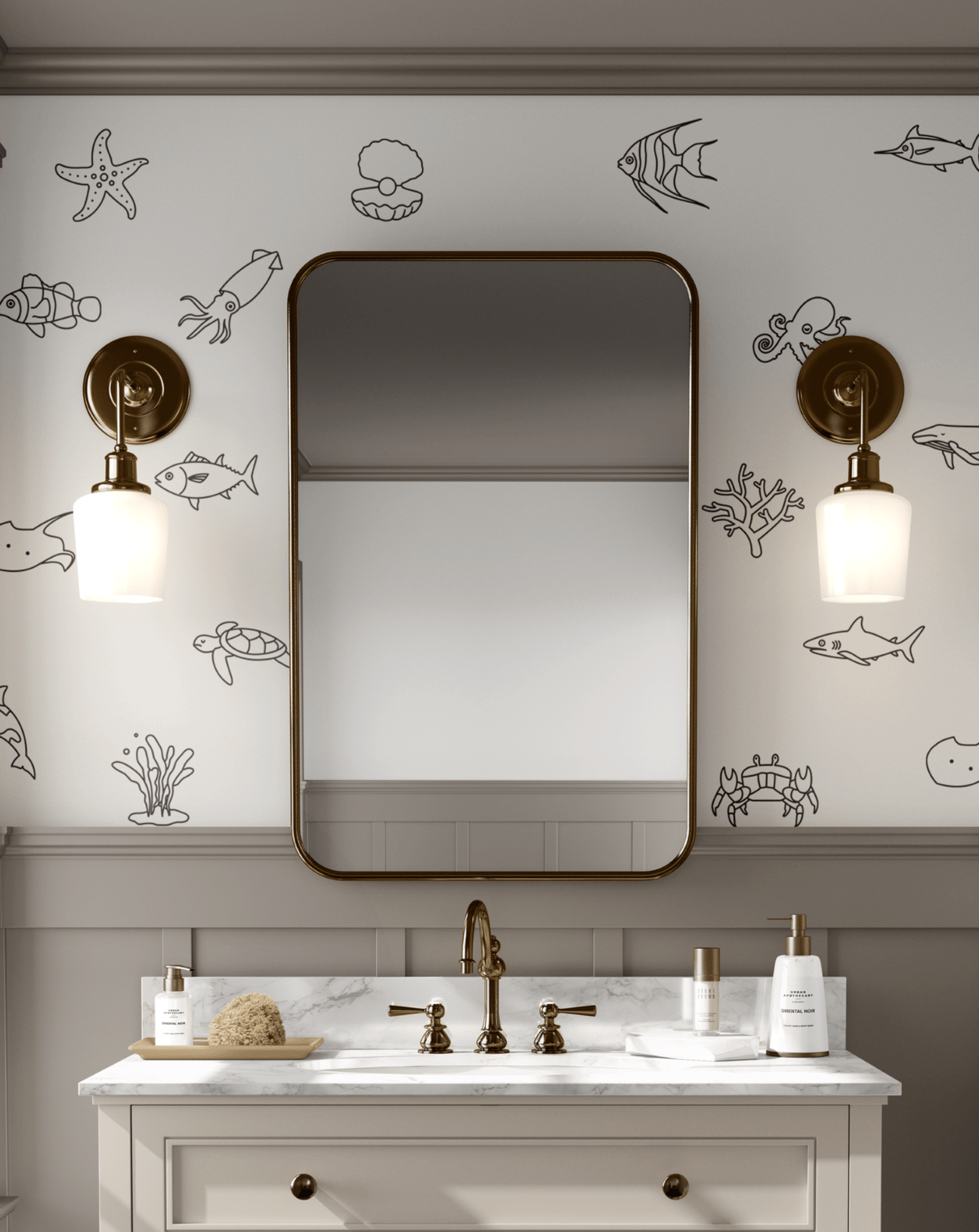 Simple Underwater Wall Stickers (Peel and Stick Decals)