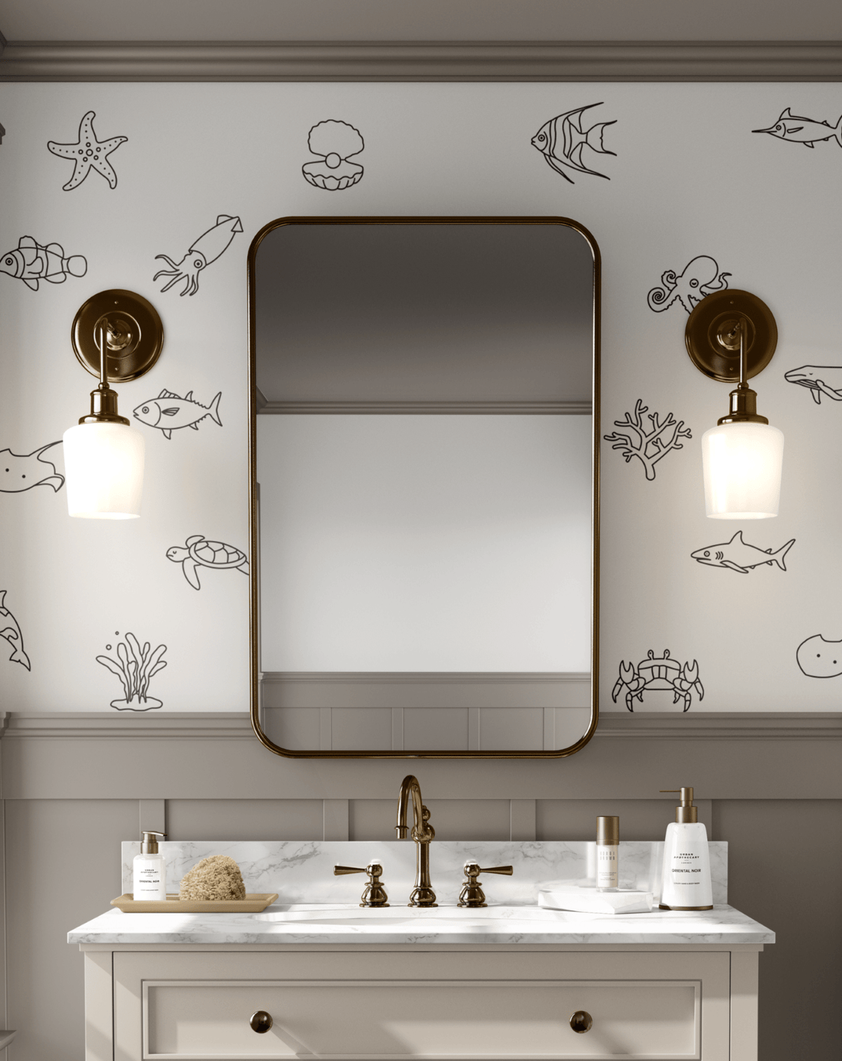 Simple Underwater Wall Stickers (Peel and Stick Decals)