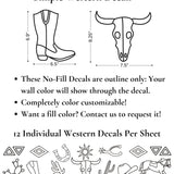 Simple Western Decals (Peel and Stick Decals)