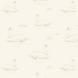 Swimming Swan Peel and Stick Removable Wallpaper