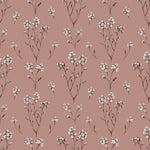 A close-up of the terracotta thornhill boho floral wallpaper sample showcasing its intricate design.