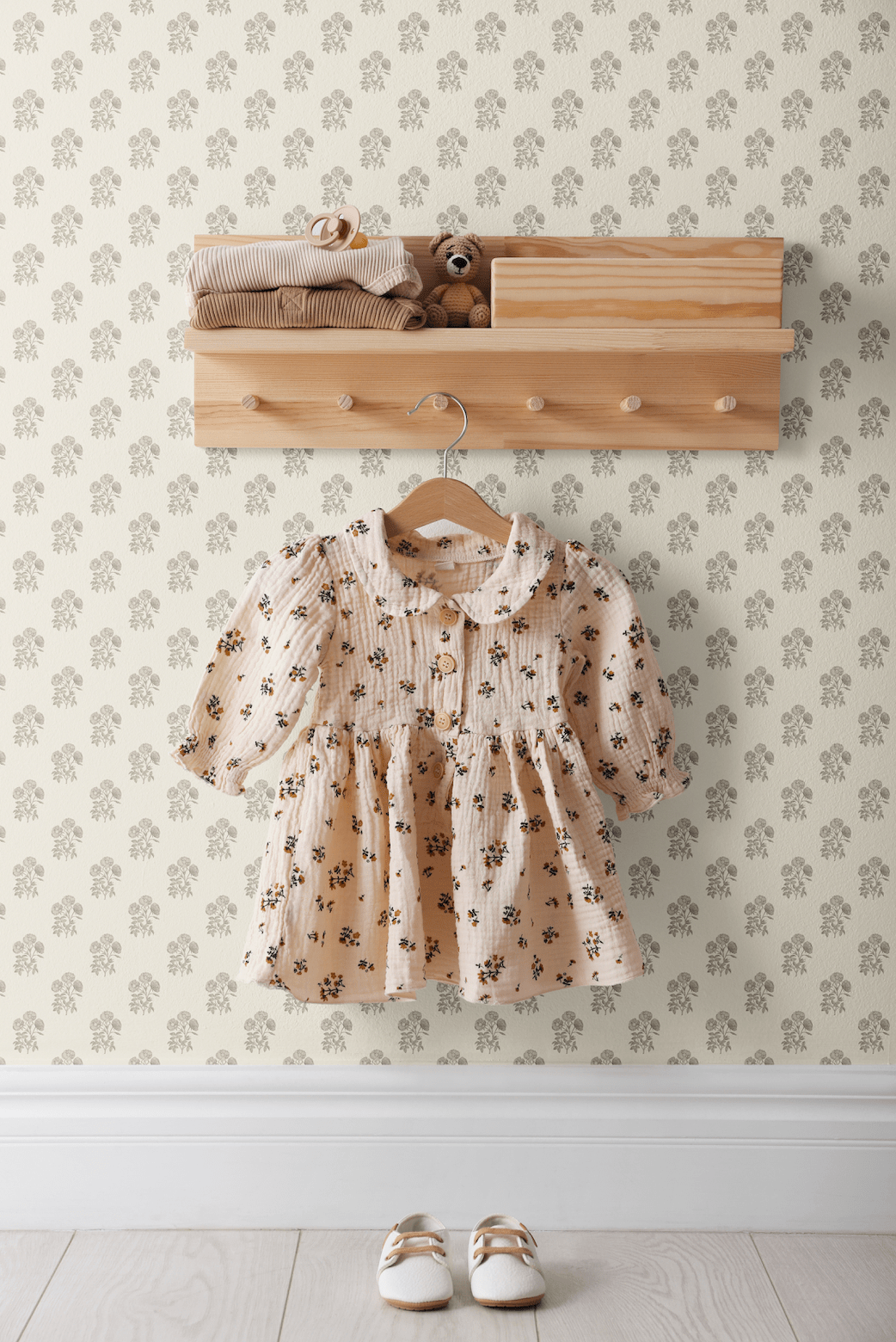 Kids Room Wallpaper, Nursery Wallpaper Ideas, Pink and White Decor, Wallpaper peel and stick, removable wallpaper, renter wallpaper