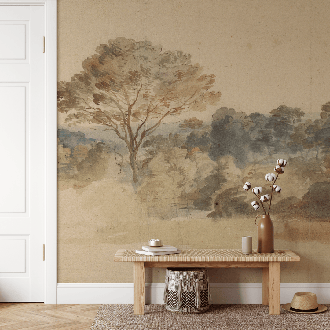 Vintage Landscape Wall Mural (Peel & Stick)