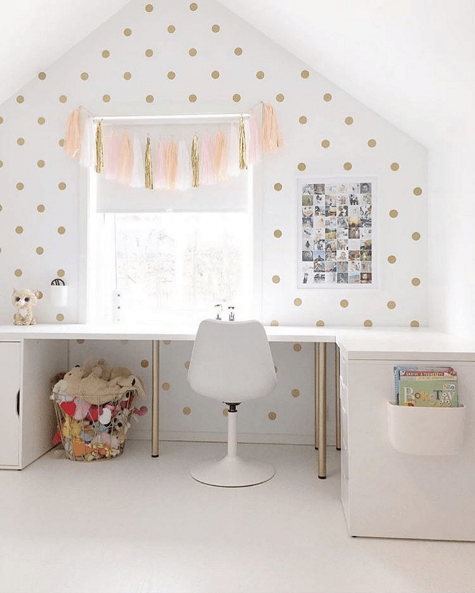 Gold Dot Decals for Nursery and Kids Rooms from rockymountaindecals.ca Gold Polka Dot Wall Decals Girls Nursery Muurstickers