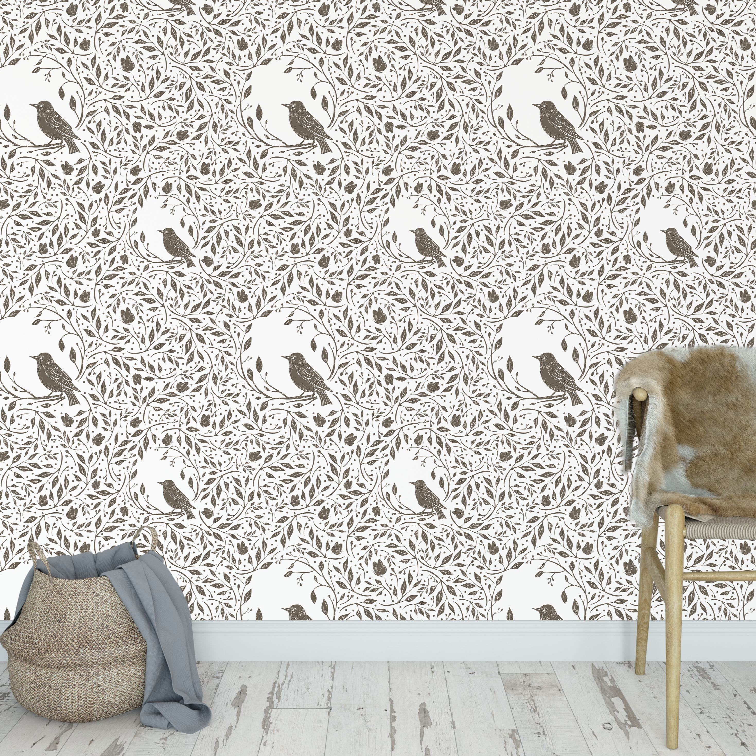floral bird removable wallpaper Peel and stick wallpaper, wallpaper, peel and stick wall paper