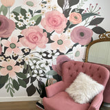 Large scale flower wall mural
