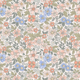 Sample dainty floral wallpaper blue red cream green
