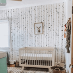 Birch wallpaper for baby nursery ideas