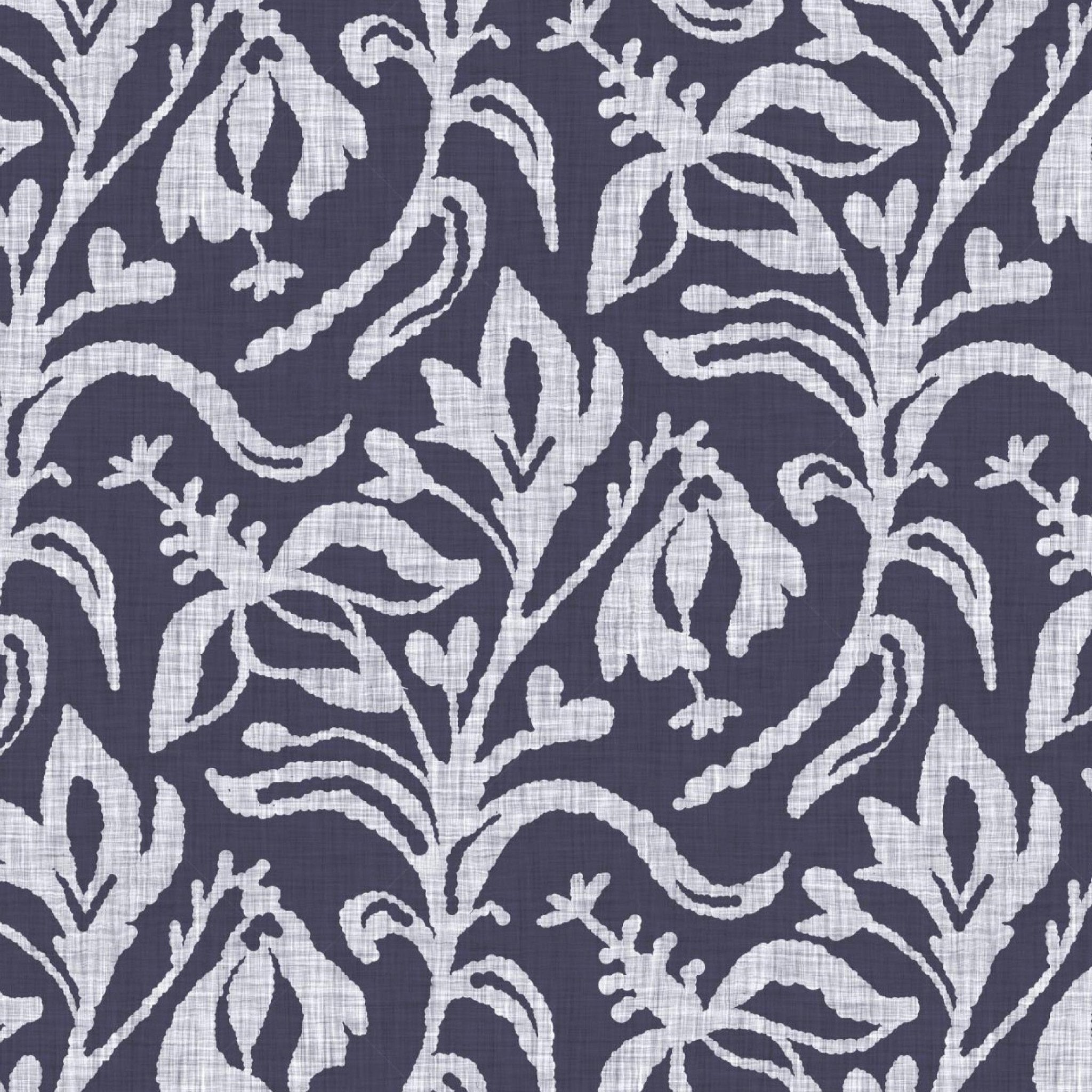 Textured blue wallpaper, blue linen wallpaper sample