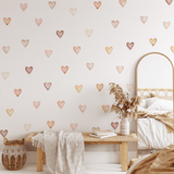 Wall sticker hearts for girls nursery, boho style room wall stickers