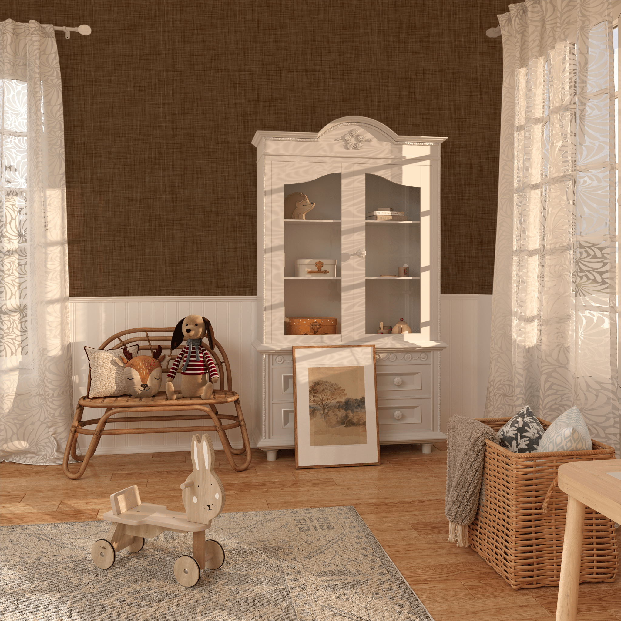 Brown grasscloth wallpaper for antique style decor, peel and stick grasscloth wallpaper for aesthetic home