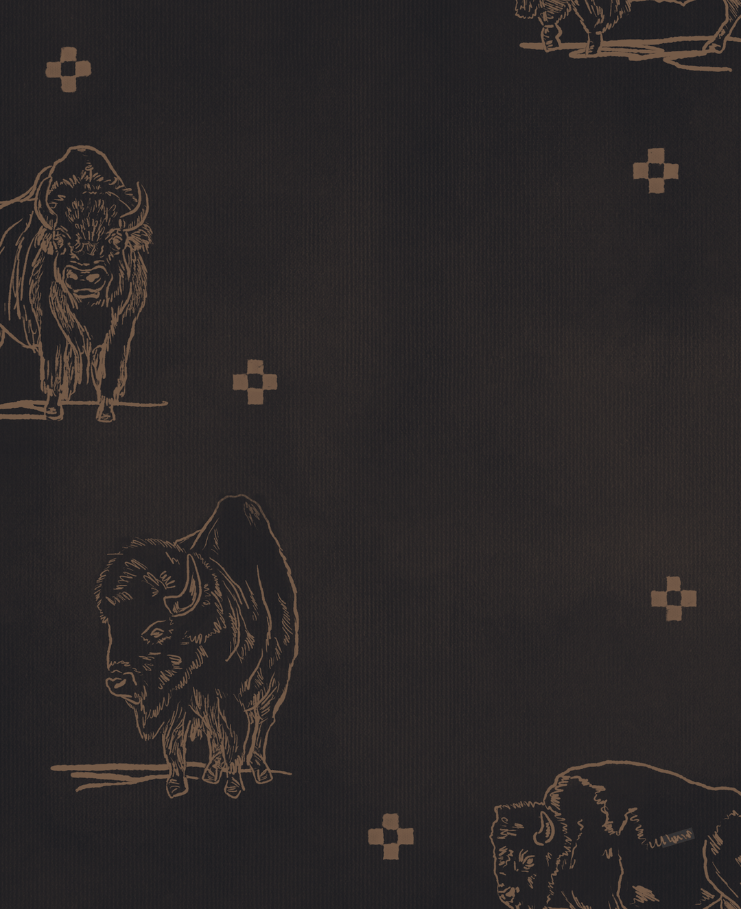 Buffalo Peel and Stick Removable Wallpaper (Western Bison Design)